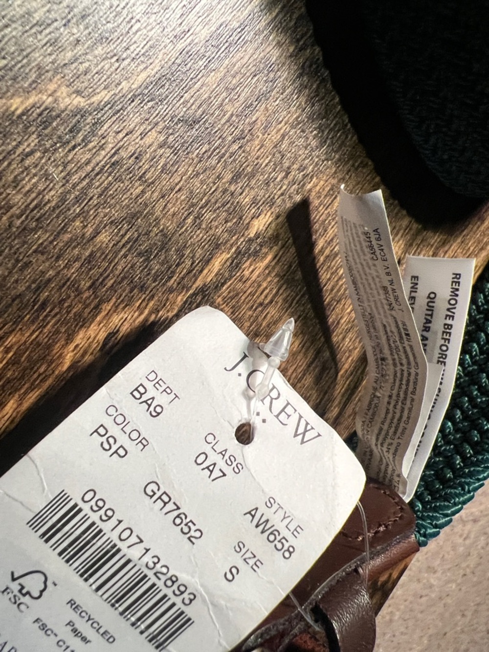 J. Crew Teal Woven Belt with Brown Leather Accents - Picture 5 of 8